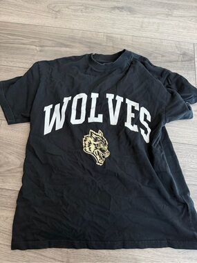 Darc Sport Black Wolves Graphic Tee with White and Gold Print